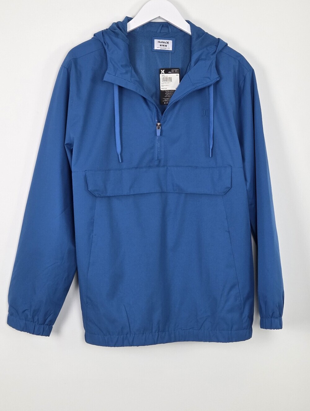 Hurley Long Sleeve Quarter Zip Andrak Blue Men's Hoodie Jacket Size M NWT